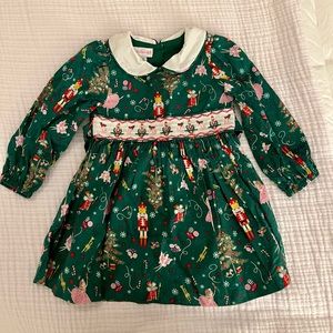 Toddler girl smocked Nutcracker dress